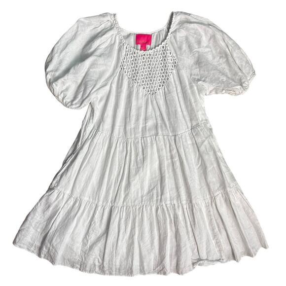 Lilly Pulitzer‎ Charlet Short Sleeve Linen Dress Resort White Pockets Size 6 - Picture 6 of 12